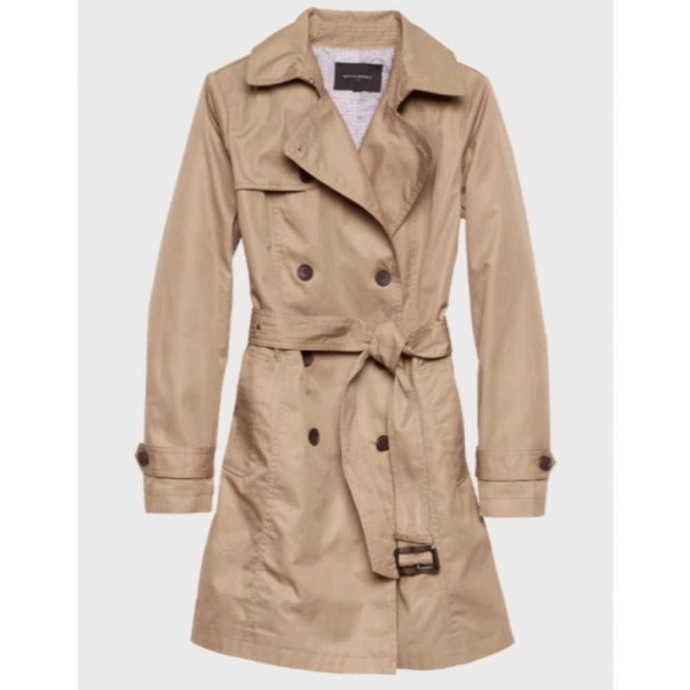Banana Republic Factory Tan Double-Breasted Trench Coat